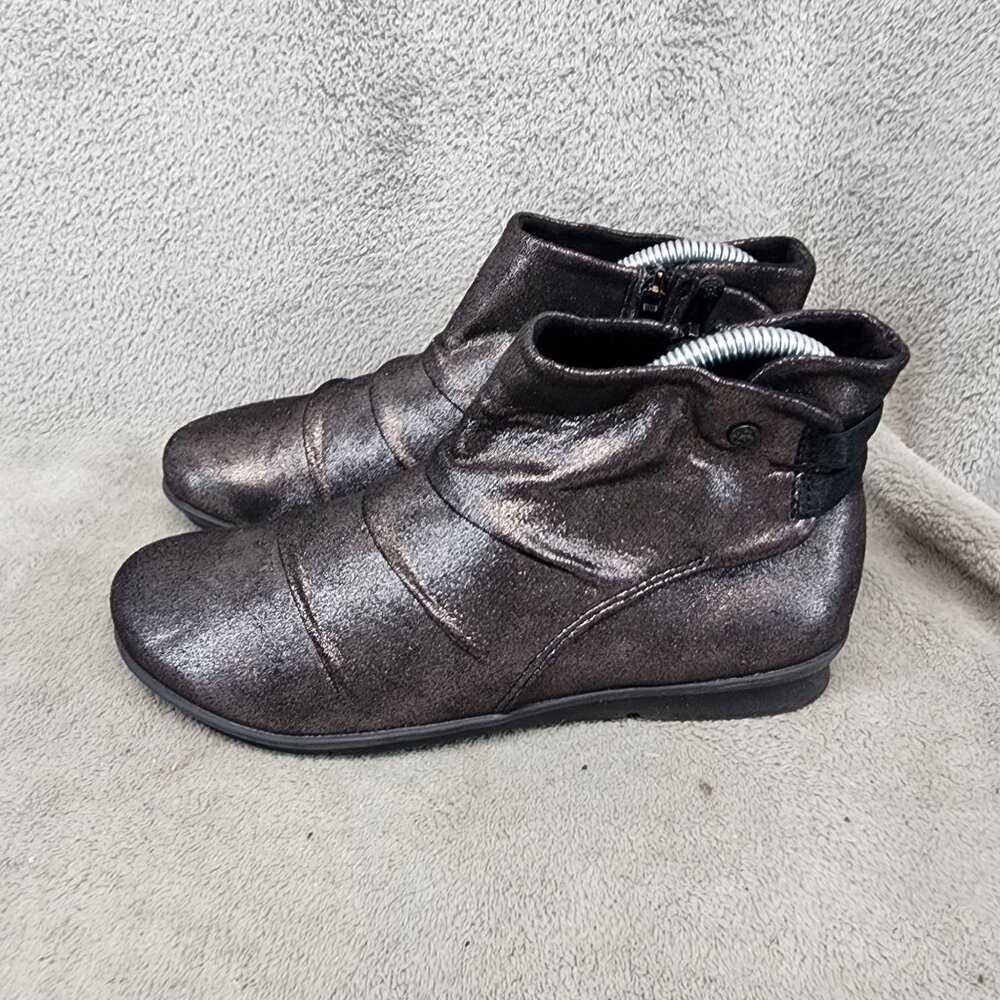 Bussola Shoes Womens Size EU 37 US 6.5 Coimbra Black Faux Leather Ankle Boots